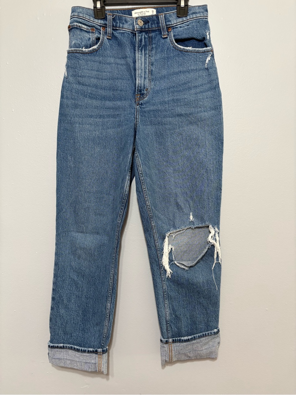 Abercrombie & Fitch Blue Distressed Boyfriend Jeans